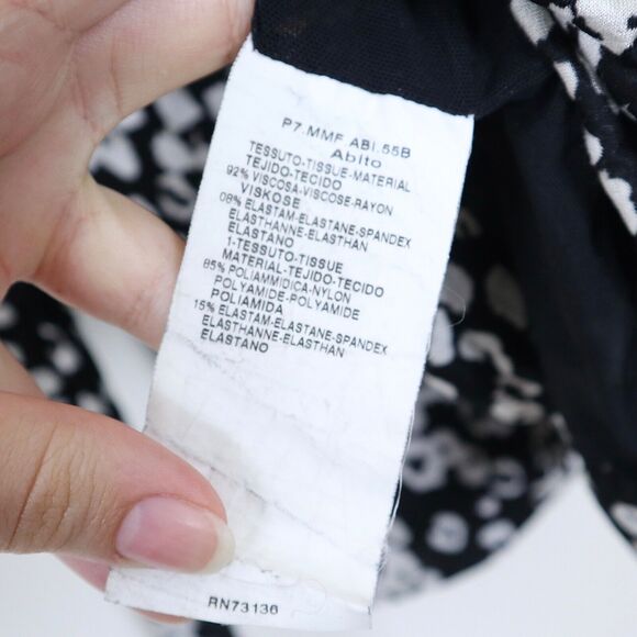 Max Mara IT 42 US 8 Soft Jersey Knit Tie Waist V Neck Dress Black Leopard Print - Picture 10 of 10